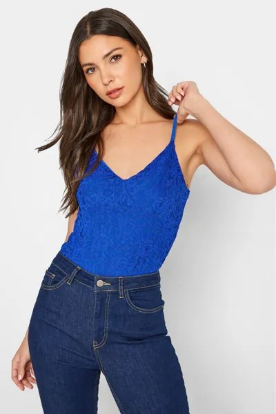 Высокое кружевное боди Long Tall Sally, синий