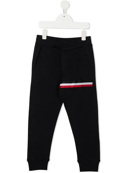 Moncler Enfant спортивные брюки с тисненым логотипом