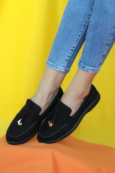 Мокасины женские Pembe Potin 29388 черные 37 EU (доставка из-за рубежа)