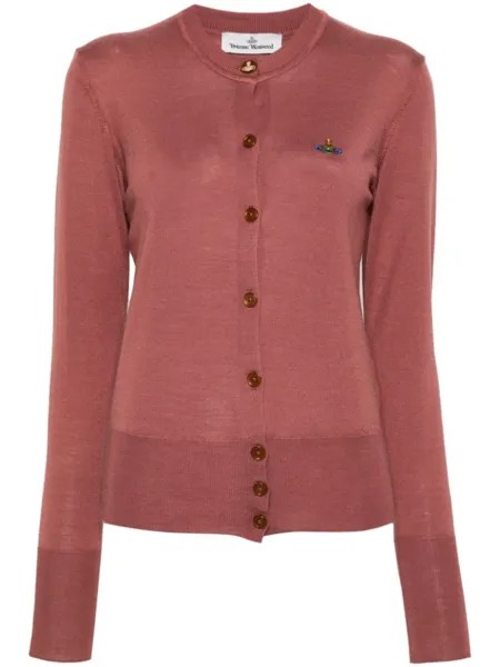 Vivienne Westwood кардиган Bea с вышивкой Orb, розовый
