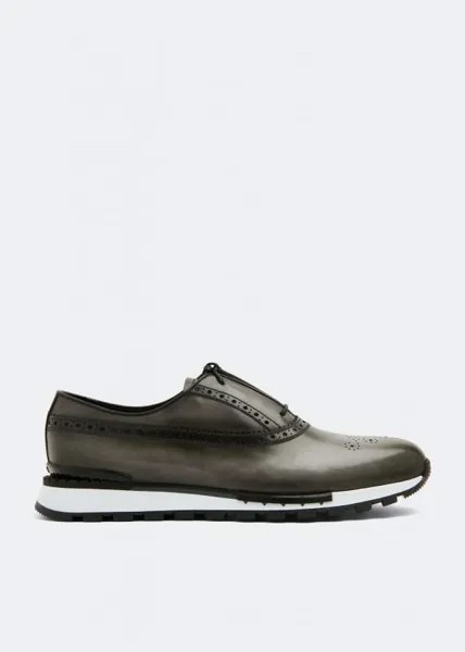 Кроссовки BERLUTI Fast Track leather sneakers, серый