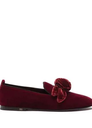 Dolce & Gabbana бархатные слиперы с аппликацией