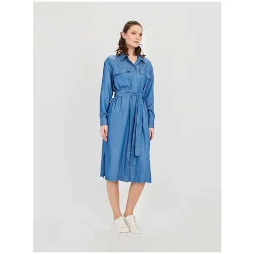 Платье baon Платье-рубашка из тенселя Baon B4522051, размер: XS, голубой