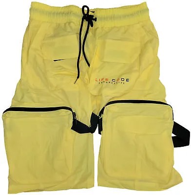 Мужские шорты Life Code Progressive желтого цвета с карманами и ремнями