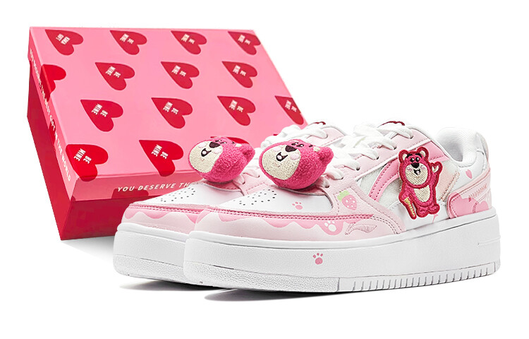 Кроссовки LINING Disney Skateboarding Shoes Women's Low-top White, розовый