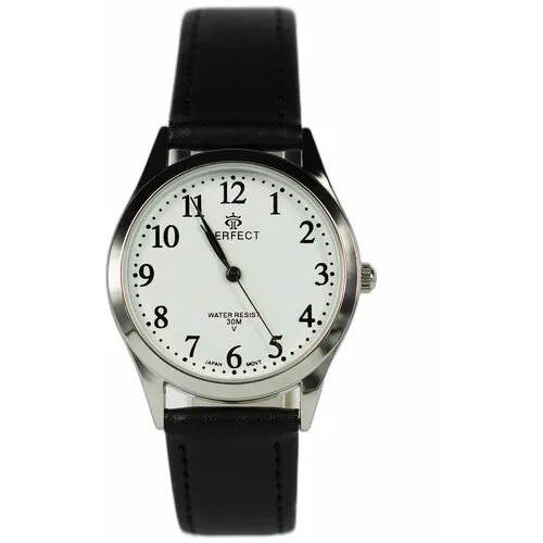 Perfect часы наручные, мужские, кварцевые, на батарейке, кожаный ремень, японский механизм GX017-004-4