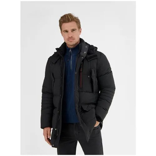 Куртка LERROS, демисезон/зима, силуэт прямой, ветрозащитная, водонепроницаемая, утепленная, капюшон, светоотражающие элементы, карманы, манжеты, размер 3XL, серый