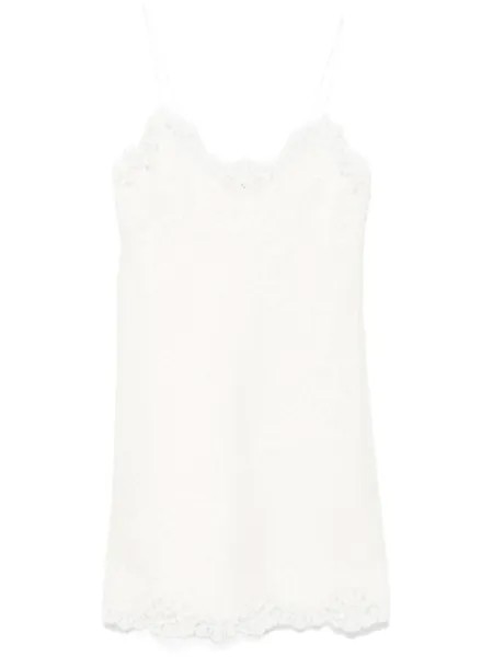 Ermanno Scervino платье мини с цветочным кружевом, нейтральный цвет