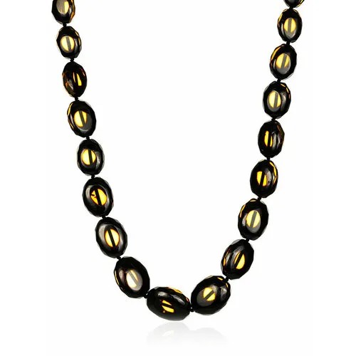 Бусы AmberHandmade, янтарь, длина 42 см, бордовый, желтый