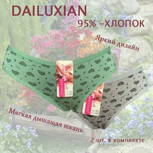 Трусы Dailuxian, размер 44/46, зеленый, серый