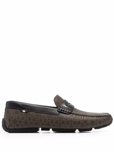 Bally лоферы с логотипом, коричневый