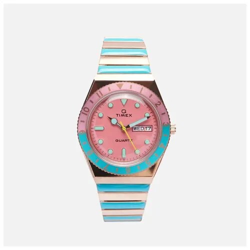 Наручные часы TIMEX Наручные часы Timex Q Malibu 306569 женские, кварцевые, водонепроницаемые, подсветка стрелок, золотой, розовый