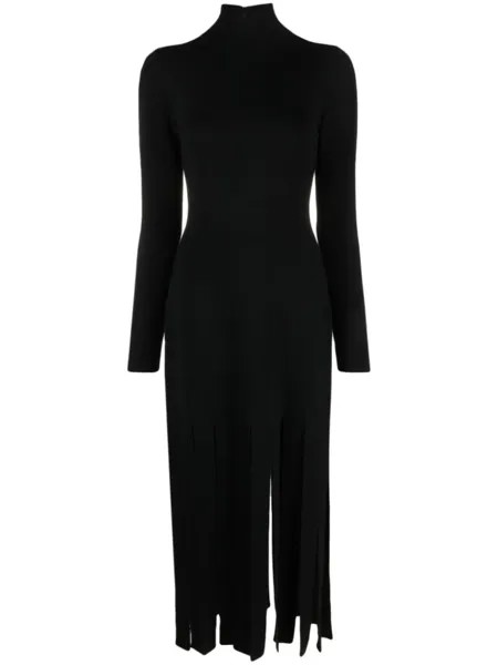 Michael Kors Collection трикотажное платье с бахромой, черный