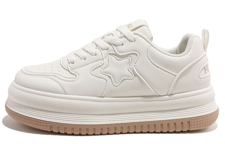 Кроссовки HUANQIU Skateboarding Shoes Women's Low-top White, бежевый