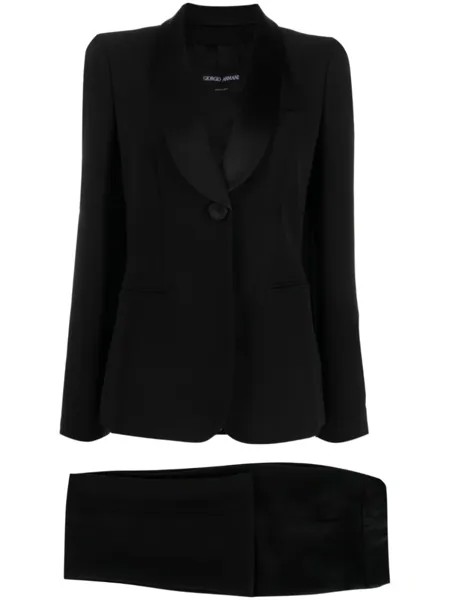 Giorgio Armani костюм с однобортным пиджаком, черный