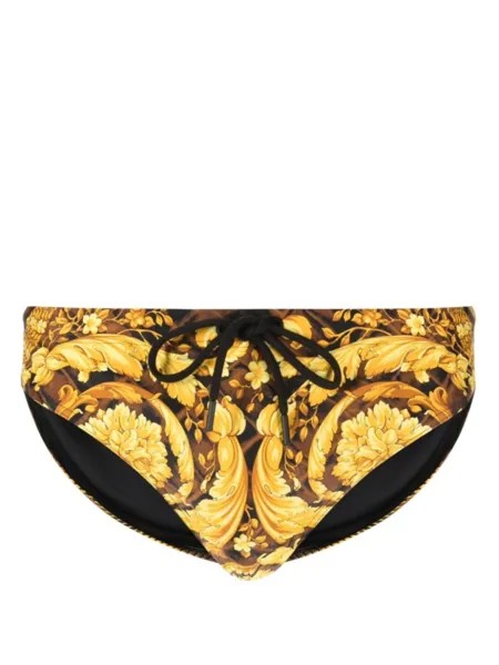 Versace плавки с принтом Baroccodile, коричневый