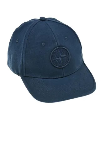 Синяя бейсболка с логотипом в тон Stone Island