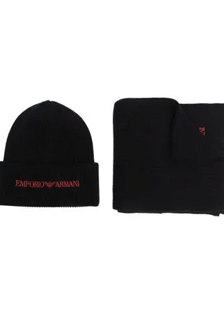 Emporio Armani комплект из шапки бини и шарфа
