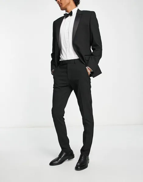 Черные узкие брюки-смокинг ASOS DESIGN