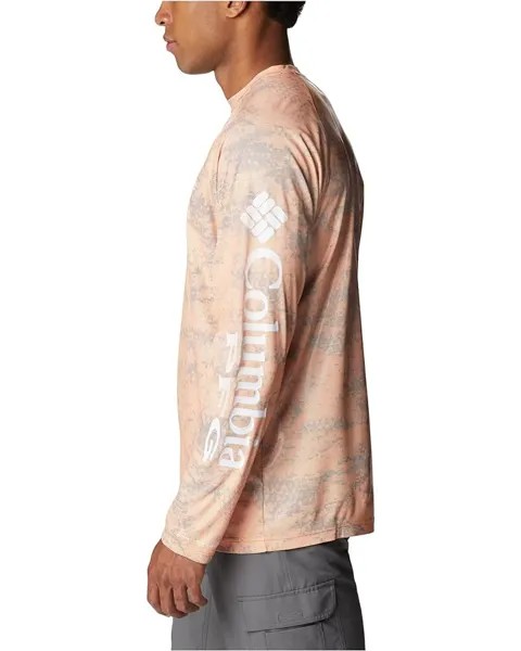 Рубашка Columbia PFG Terminal Deflector Printed Long Sleeve Shirt, цвет Orange Blast PFG Camo