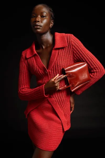 Трикотажная юбка H&M, красный