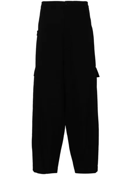 Yohji Yamamoto шерстяные брюки широкого кроя, черный