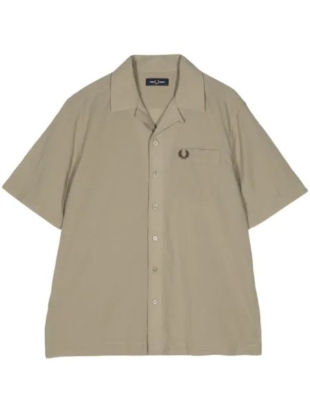 Легкая рубашка из хлопкового крепа Fred Perry, зеленая
