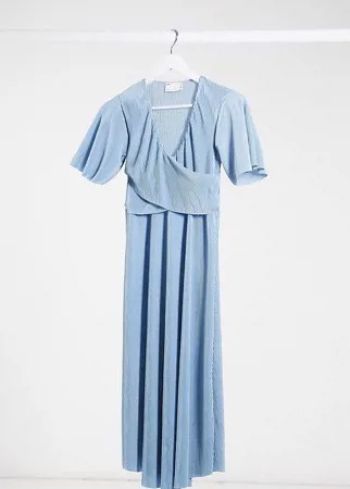 Синее платье миди для кормления с запахом ASOS DESIGN Maternity-Синий