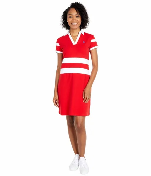 Платье U.S. POLO ASSN., 2 Stripe V-Neck Polo Dress