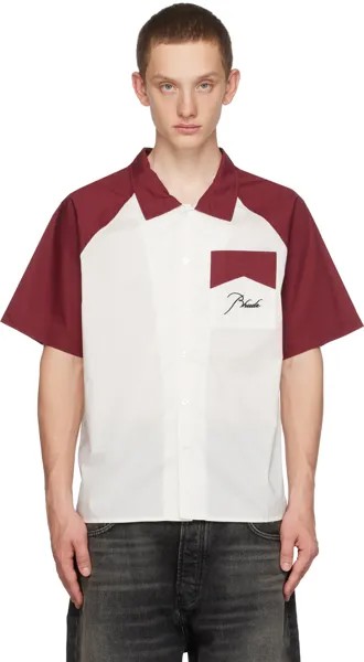 Бело-бордовая рубашка Rhude с рукавами реглан
