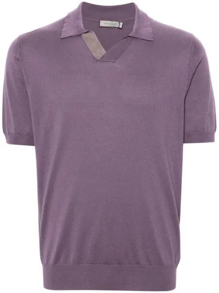 Canali рубашка поло тонкой вязки, фиолетовый