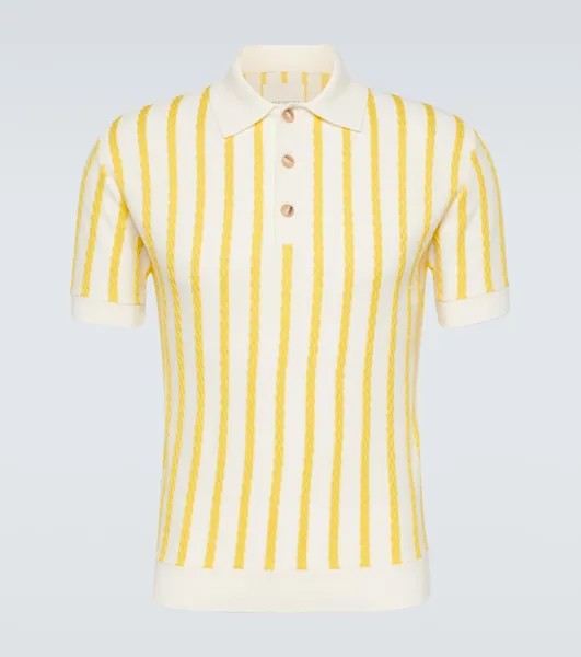 Полосатая шерстяная рубашка-поло King & Tuckfield, желтый