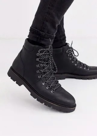 Черные ботинки на массивной подошве Selected Homme-Черный