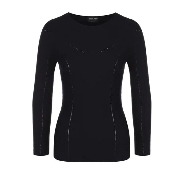 Однотонный пуловер из смеси шерсти и кашемира Giorgio Armani