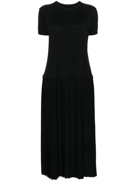 MM6 Maison Margiela плиссированное платье макси, черный