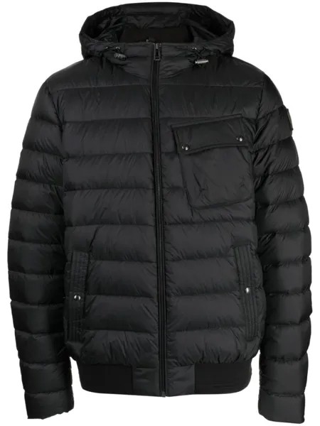 Belstaff пуховик на молнии с капюшоном, черный