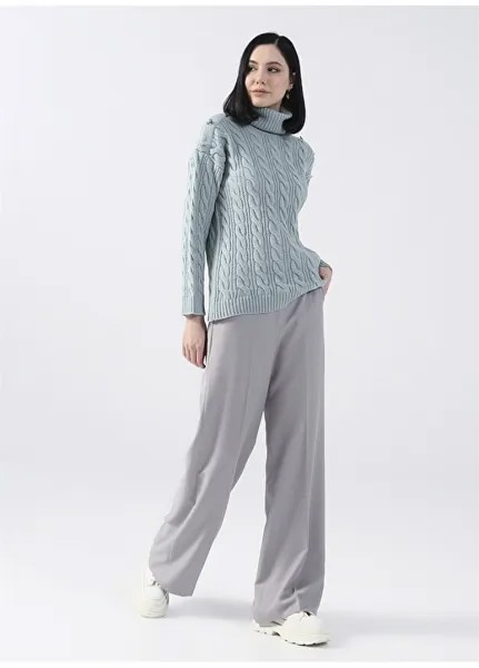 Обычные серые женские брюки с высокой талией Pierre Cardin