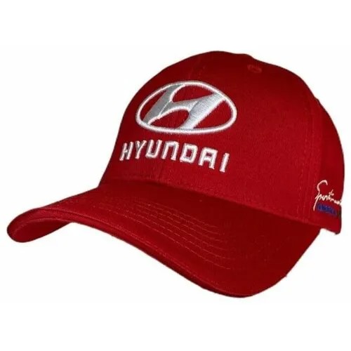 Бейсболка бини HYUNDAI Бейсболка Хендай кепка мужская женская, размер 55-58, красный