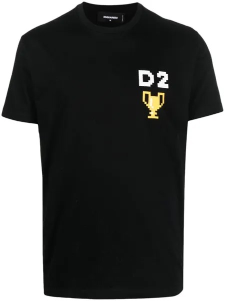 Dsquared2 pixel-print short-sleeve T-shirt, черный