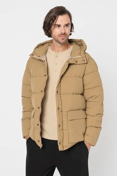 Зимняя куртка-пуховик с капюшоном Gap, коричневый