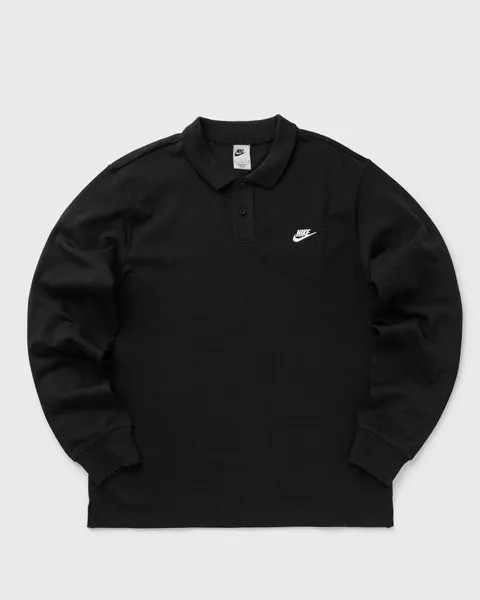 Поло Nike Club Long-Sleeve Knit Polo, черный/белый