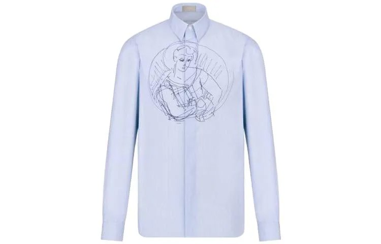 Рубашка мужская синяя Dior, синий