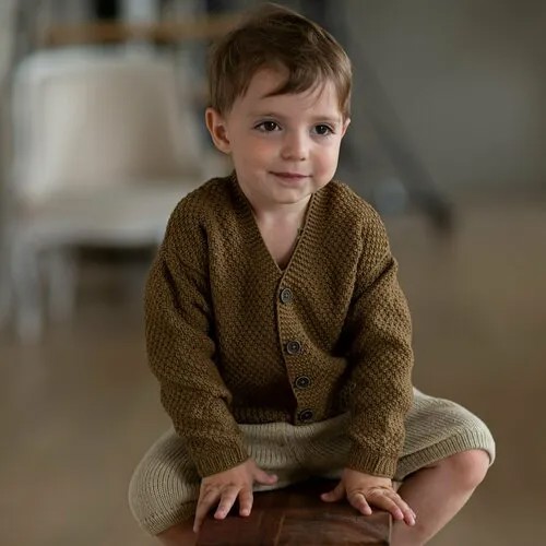Кардиган NADIN knitted stories, размер 3-4 года, коричневый