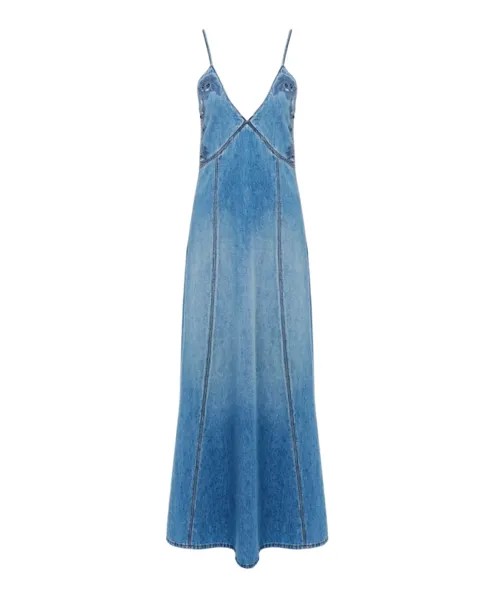 Туманное длинное платье Chloé, синий