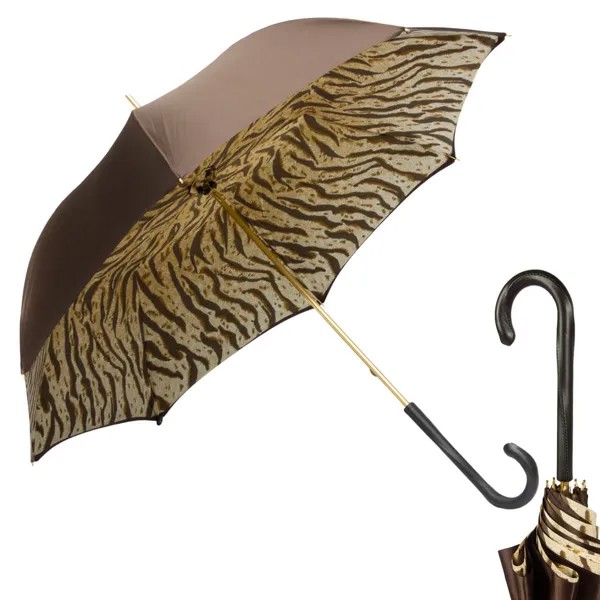 Зонт-трость женский механический Pasotti 3126 коричневый/бежевый