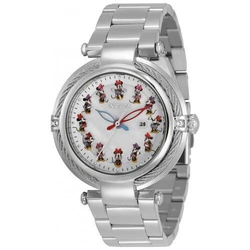 Наручные часы INVICTA Часы женские кварцевые Invicta Disney Limited Edition Minnie Mouse Lady 34111, серебряный