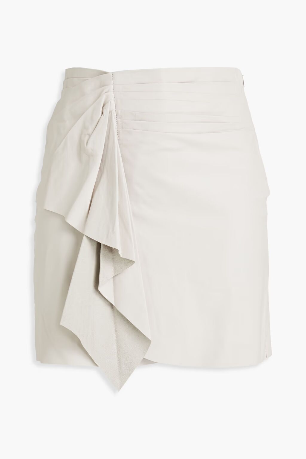 Кожаная мини-юбка Zyrma с драпировкой и защипами Iro, цвет Off-white