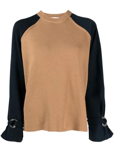 3.1 Phillip Lim джемпер из шерсти мериноса в двух тонах, коричневый