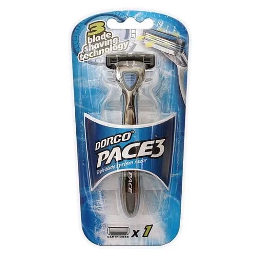 Бритвенный станок Dorco Pace 3, сменные кассеты 1 шт.