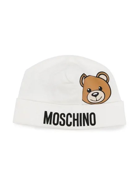 Moschino Kids шапка бини с принтом